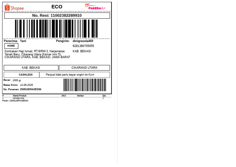 Label Pengiriman 6 | PDF
