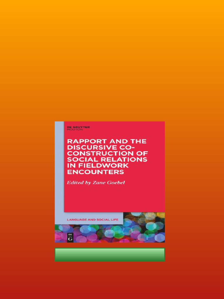 Rapport and The Discursive Co Construction of Social Relations in ...