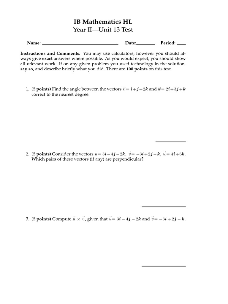 Unit13 Test | PDF | Coordinate System | Cartesian Coordinate System