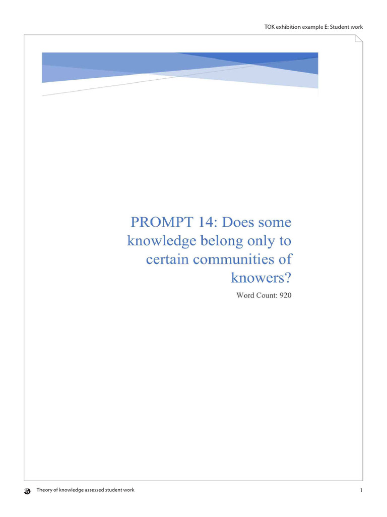 Tok Exhibition Sample e | PDF