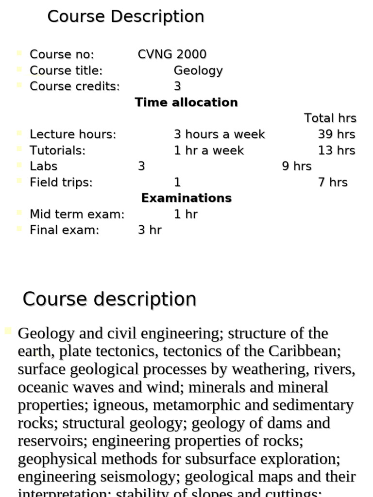 Geology Course Overview for Engineers | PDF | Geology | Rock (Geology)