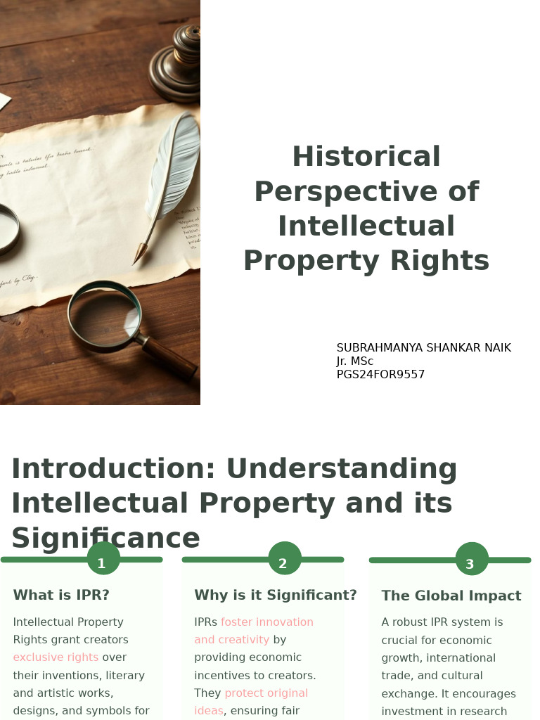 Evolution of Intellectual Property Rights | PDF | Intellectual Property ...