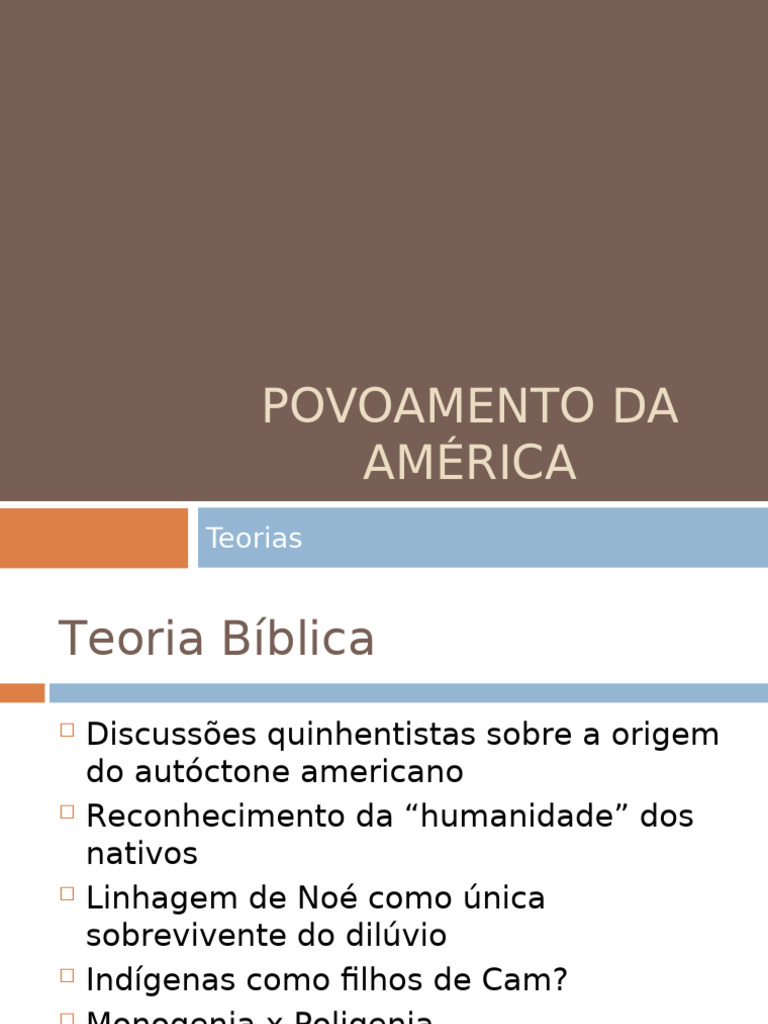 Teorias do Povoamento da América | PDF