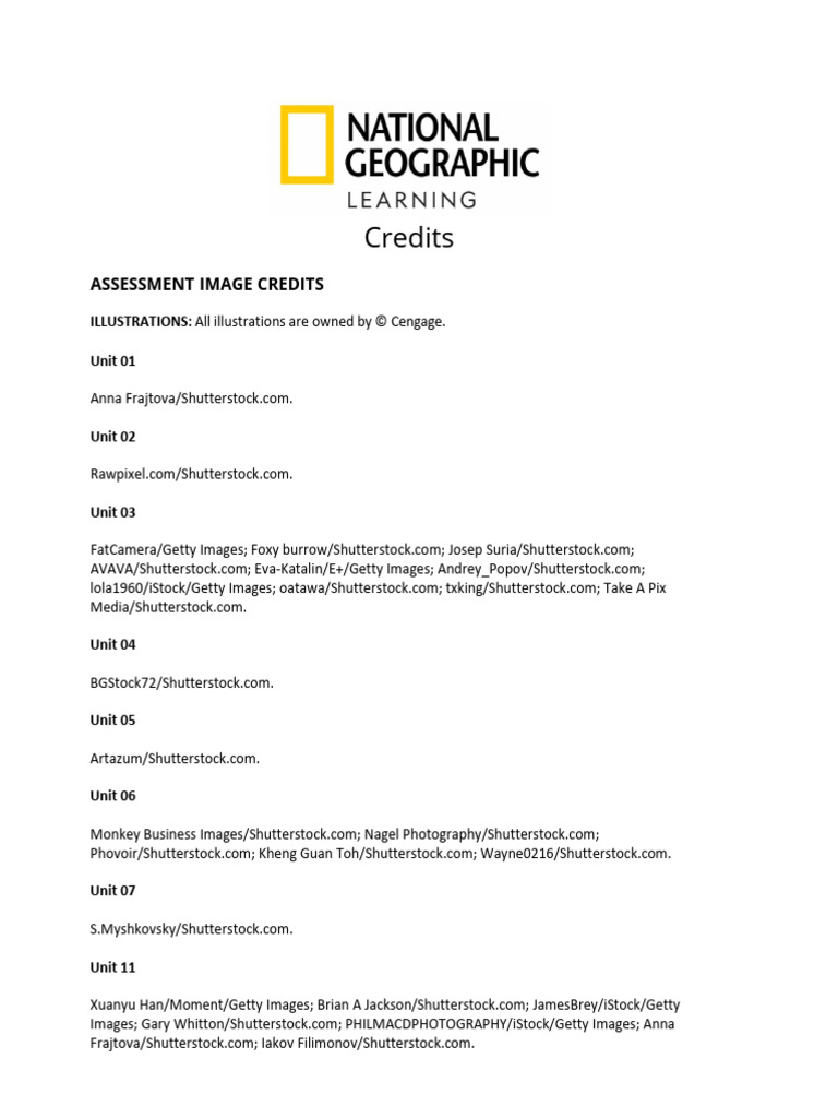NCU3e BrE A2 Assessment Credits AllUnits | PDF