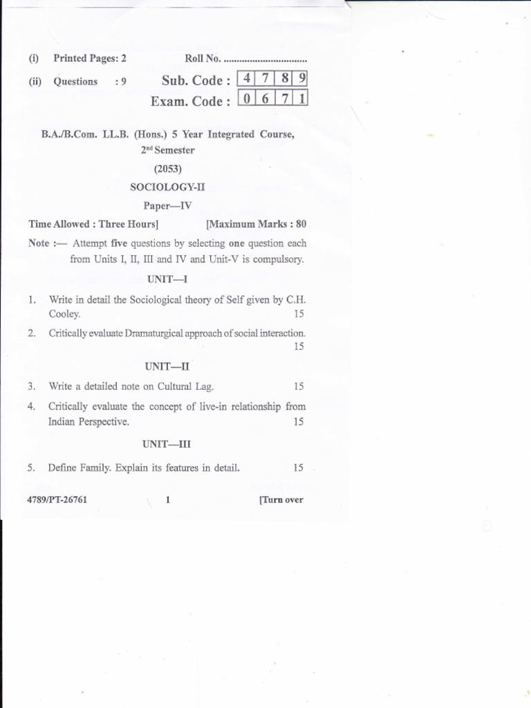 Sociology Exam Questions and Topics | PDF