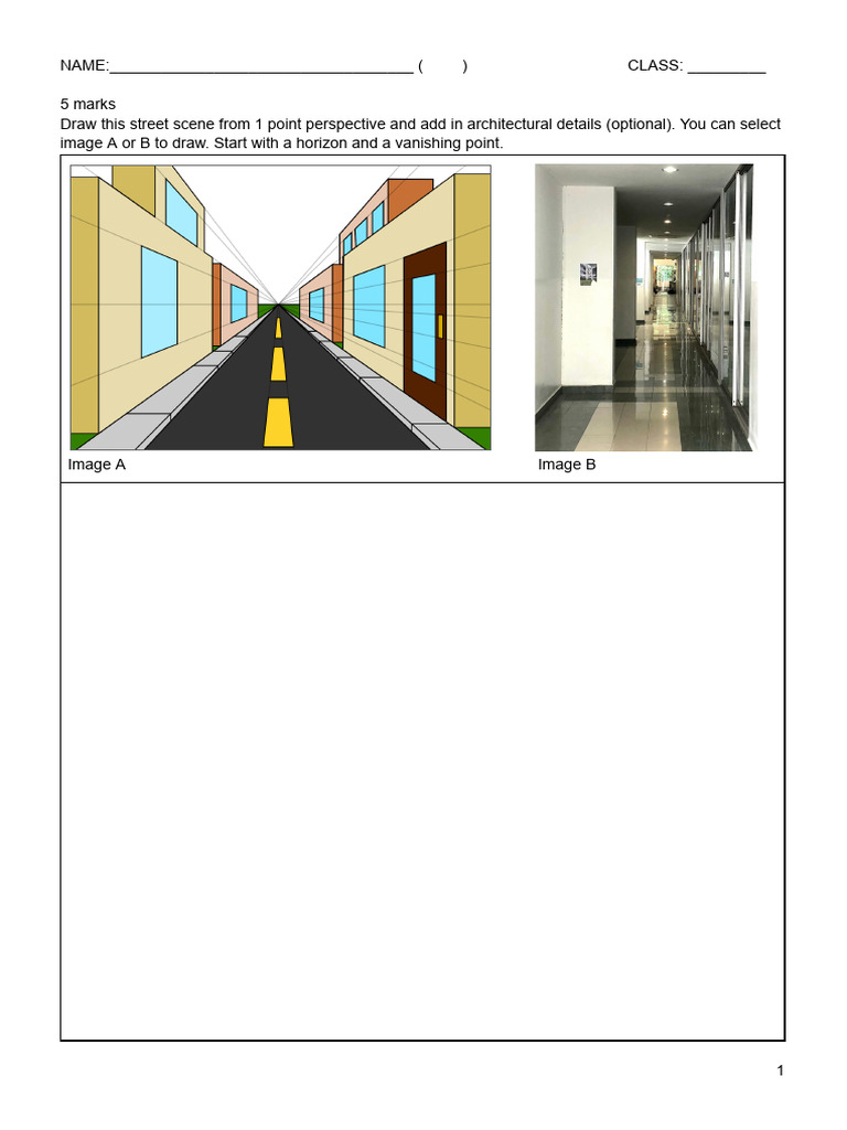 One-Point Perspective Drawing Assignment | PDF