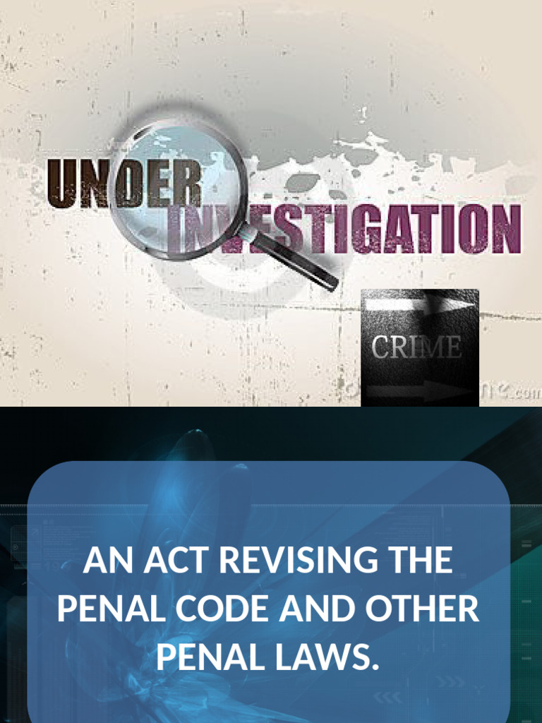 Revised Penal Code Overview Philippines | PDF | Crime Scene | Rape