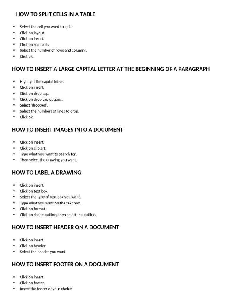 How To Split Cells in A Table | PDF