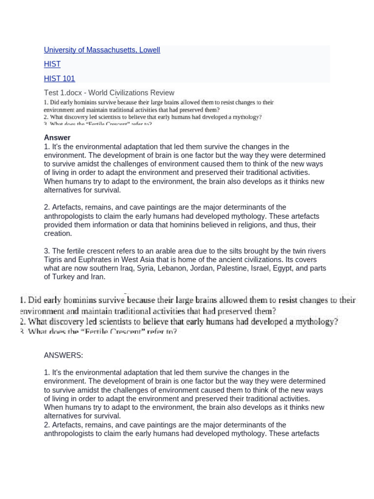 HIST 101 Final Exam Review Guide | PDF