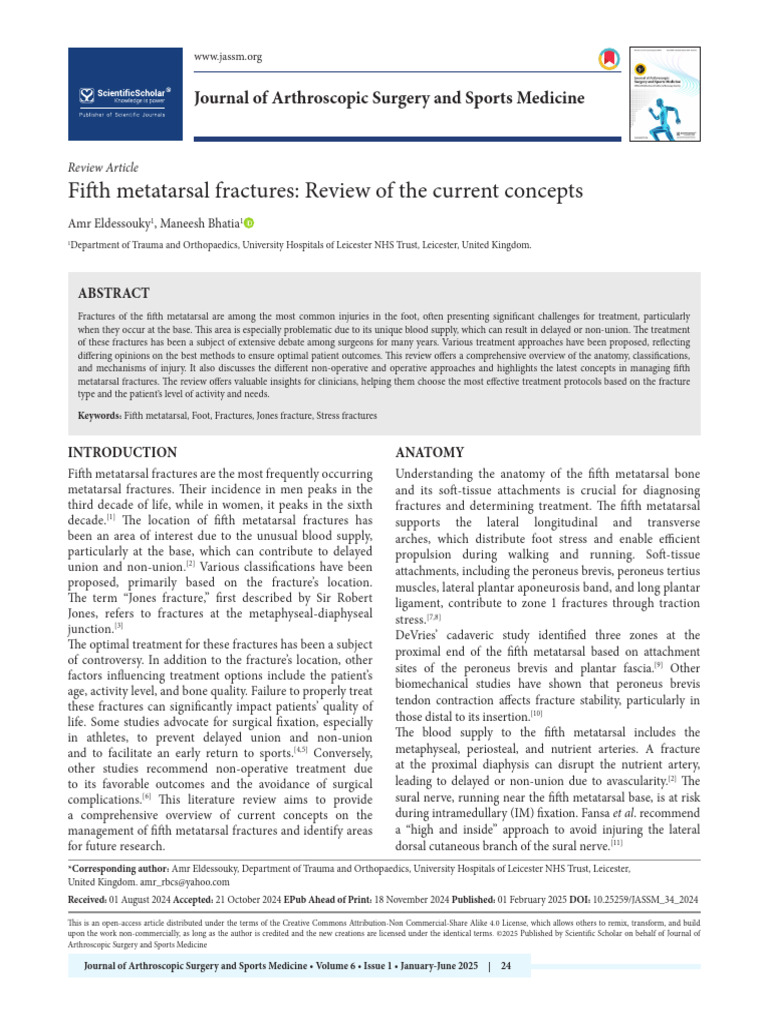 Fracturas de Jones | PDF | Foot | Anatomical Terms Of Motion