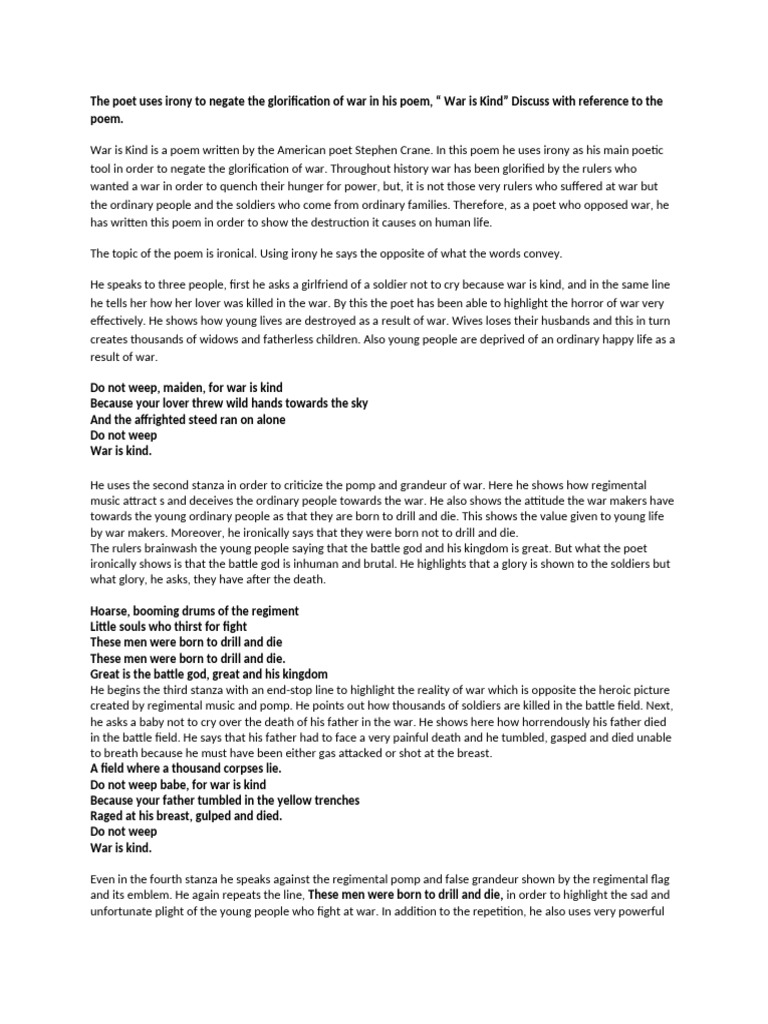 Irony in Richard Cory's Tragic End | PDF | Contentment | Poetry