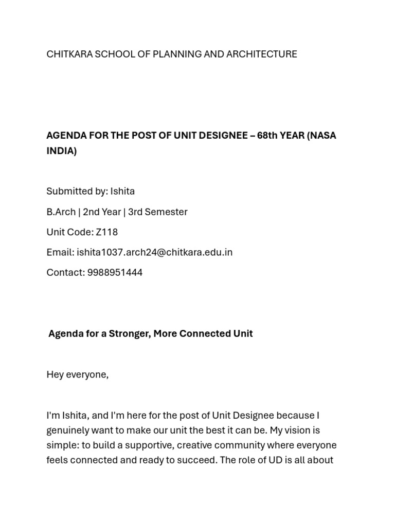 Agenda for Unit Designee Election | PDF
