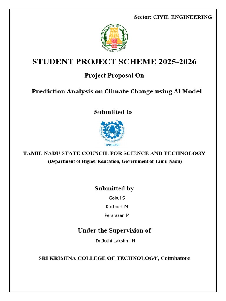 TNSCST 2025 Project Proposal: AI for Climate | PDF | Artificial ...