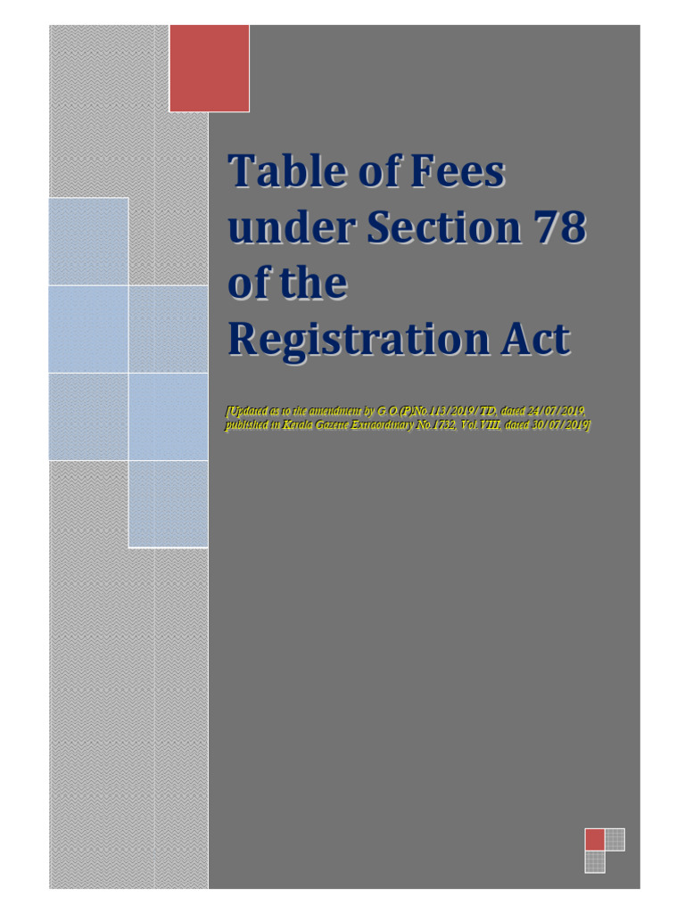 Registration Fees in Kerala | PDF | Lease | Mortgage Law