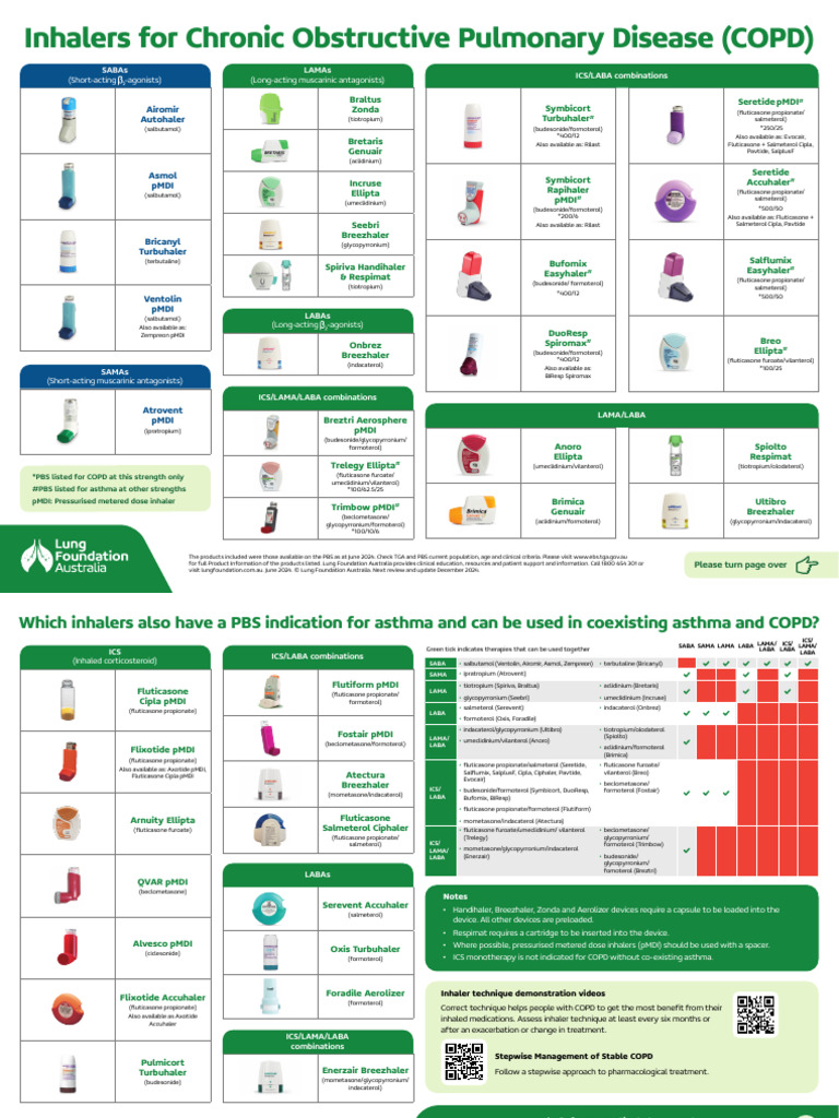 COPD Inhalers and Usage Guide 2024 | PDF | Medical Specialties | Pharmacy