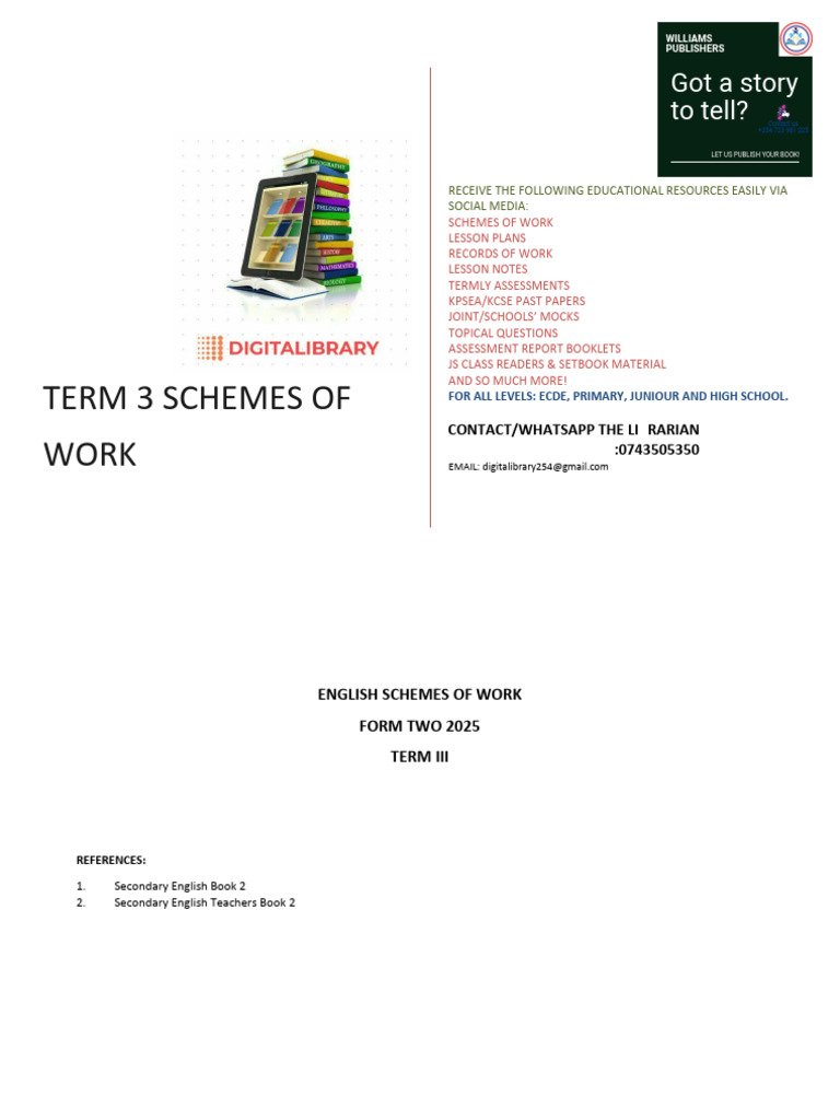 Term 3 English Schemes of Work 2025 | PDF | English Language | Reading ...
