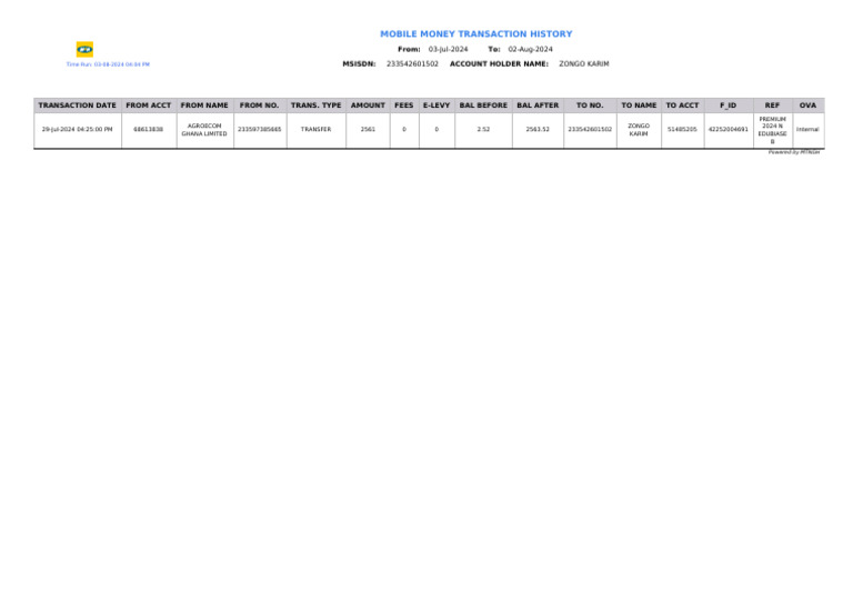 Momo Statement Report | PDF