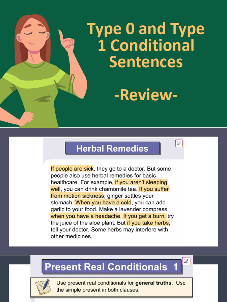 Conditionals Type 0 and Type 1 Ref | PDF