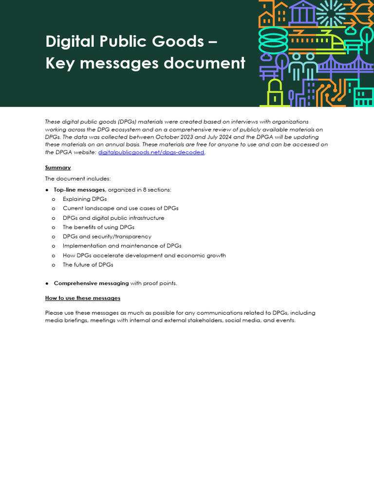 Dpgs Decoded Key Messages Pdf Financial Inclusion Food Security