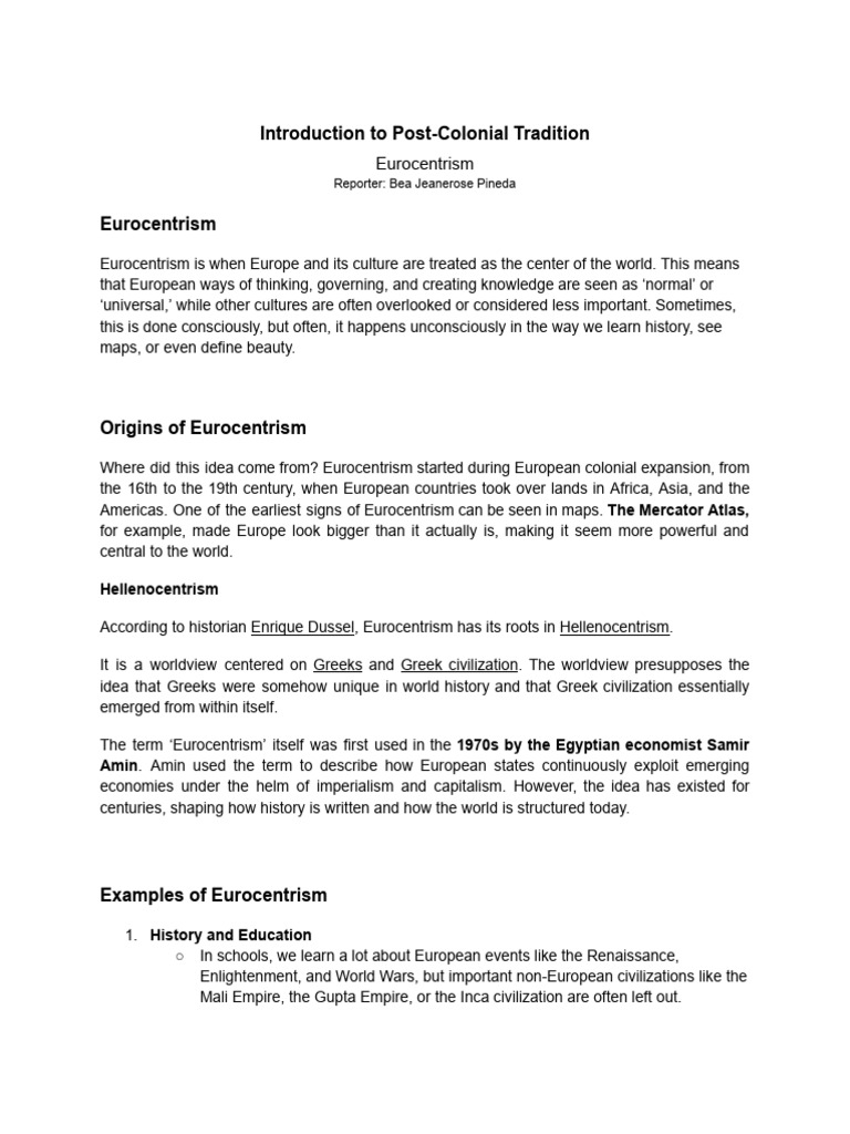 Understanding Eurocentrism and Hellenocentrism | PDF | Liberal Arts ...
