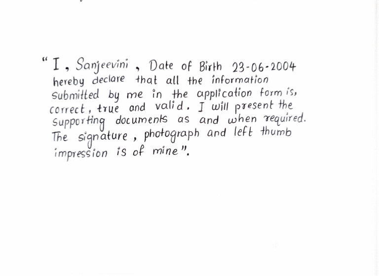 Hand Written Declaration | PDF