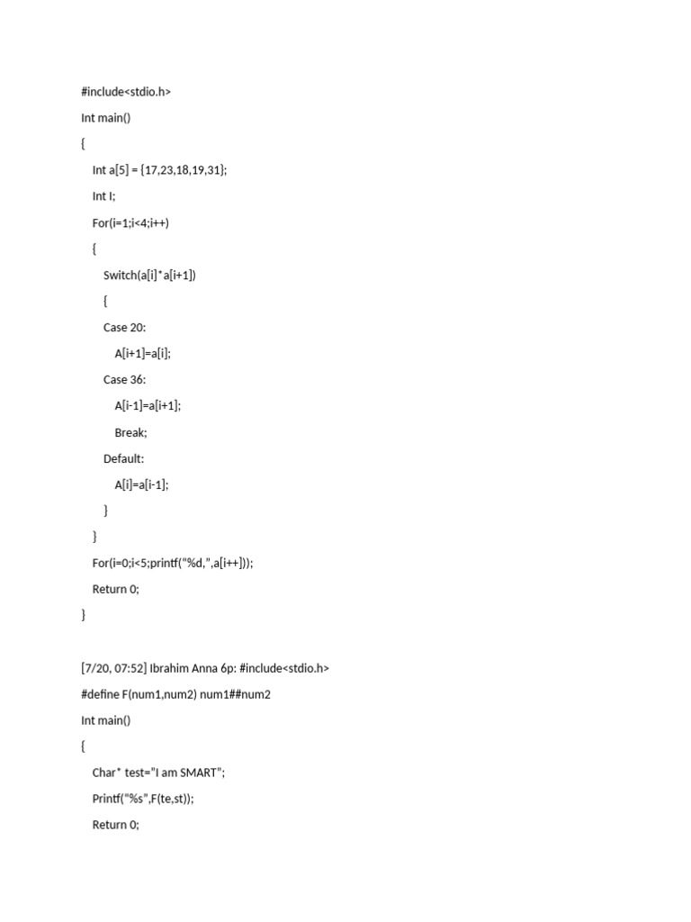 C Programming Code Examples and Errors | PDF