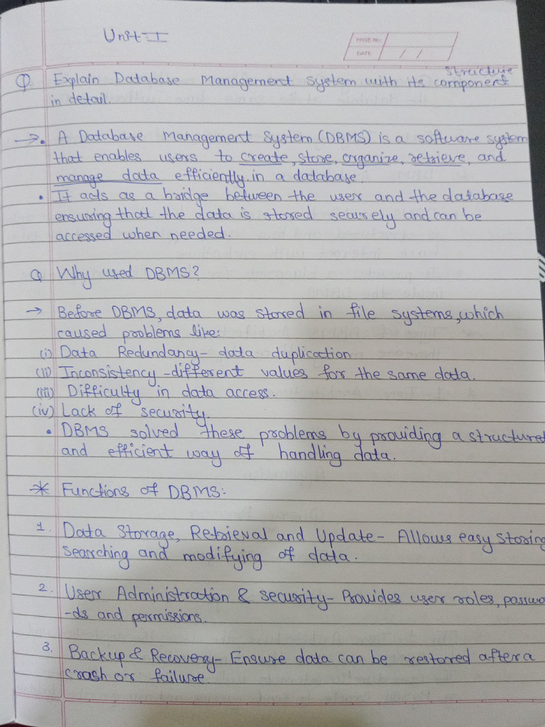 DBMS Unit 1 | PDF