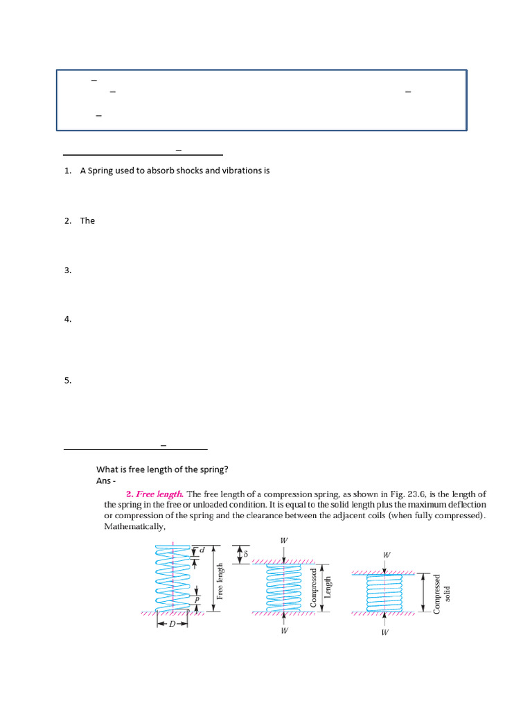 Machine Design-II: Spring Mechanics Guide | PDF | Stress (Mechanics ...
