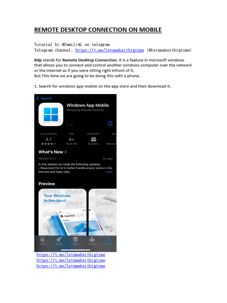 RDP Using Mobile | PDF