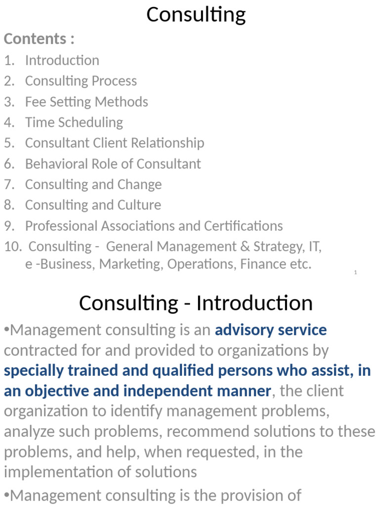Management Consulting Overview Guide | PDF | Consultant | Statistics