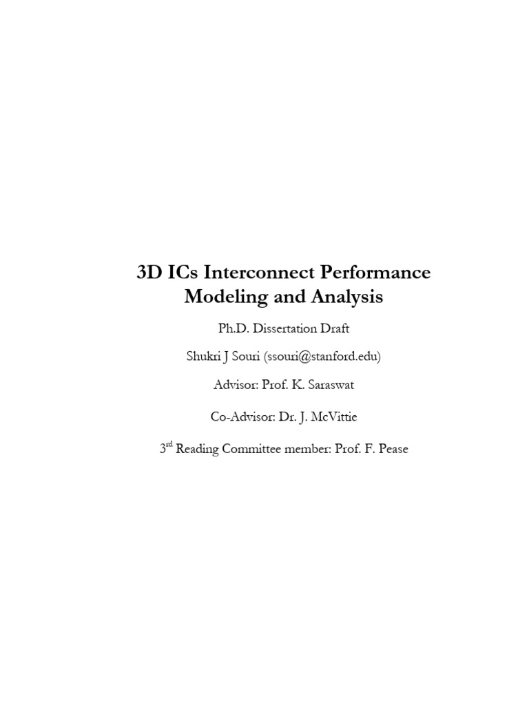 3D ICs: Interconnect Performance Analysis | PDF | Integrated Circuit ...