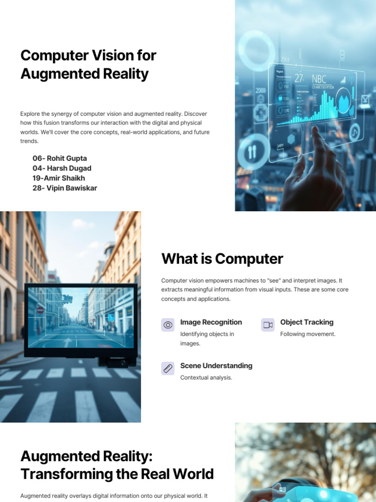 Computer Vision in Augmented Reality | PDF | Augmented Reality ...