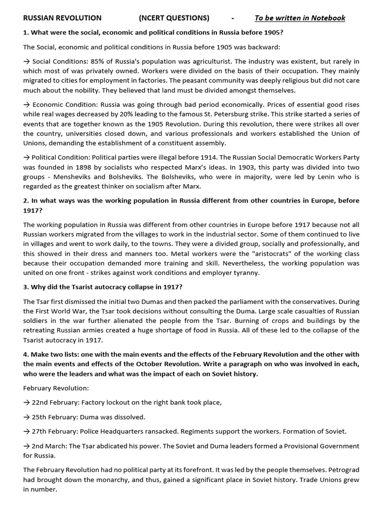 Overview of the Russian Revolution | PDF | Bolsheviks | Vladimir Lenin