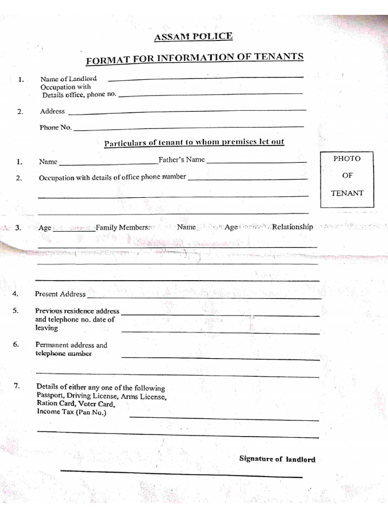 Tenant Form | PDF
