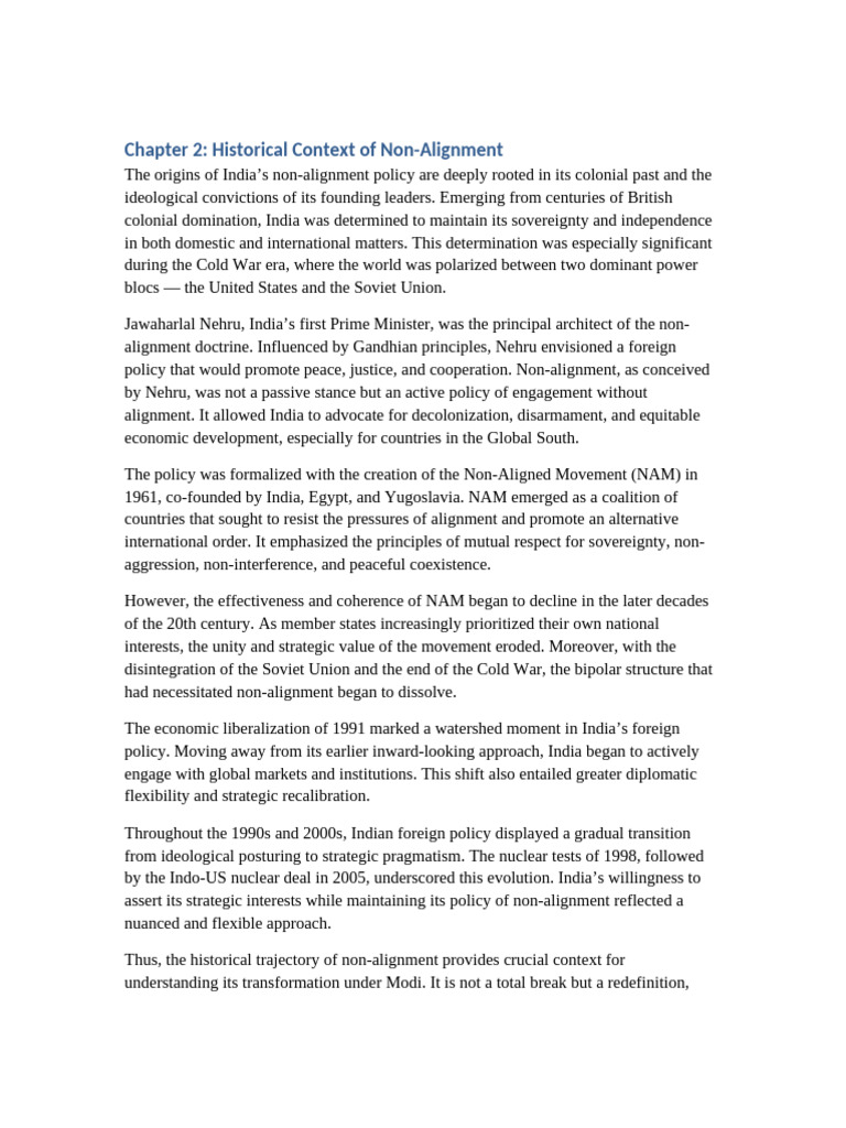 India’s Non-Alignment Policy History | PDF | Non Aligned Movement ...