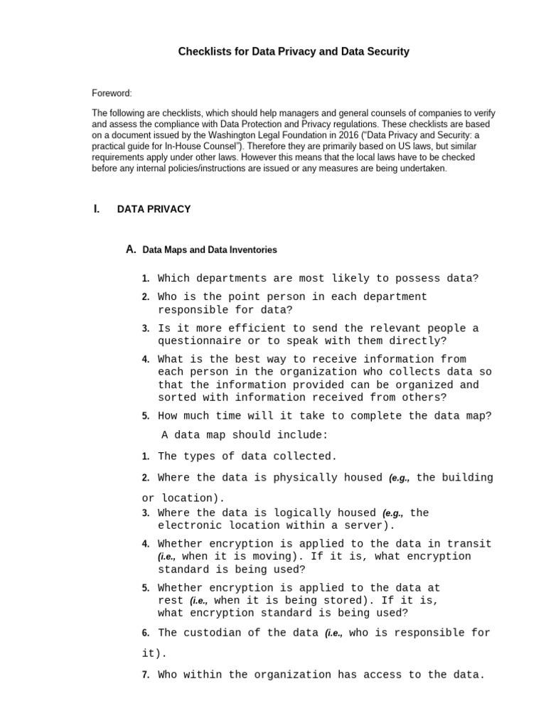 Data Privacy and Security Checklists | PDF | Ransomware | Privacy