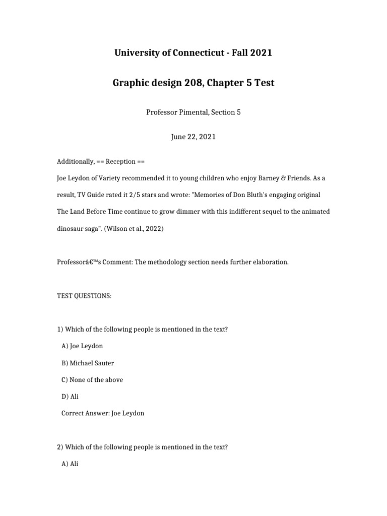 Graphic Design 208 Chapter 5 Test | PDF