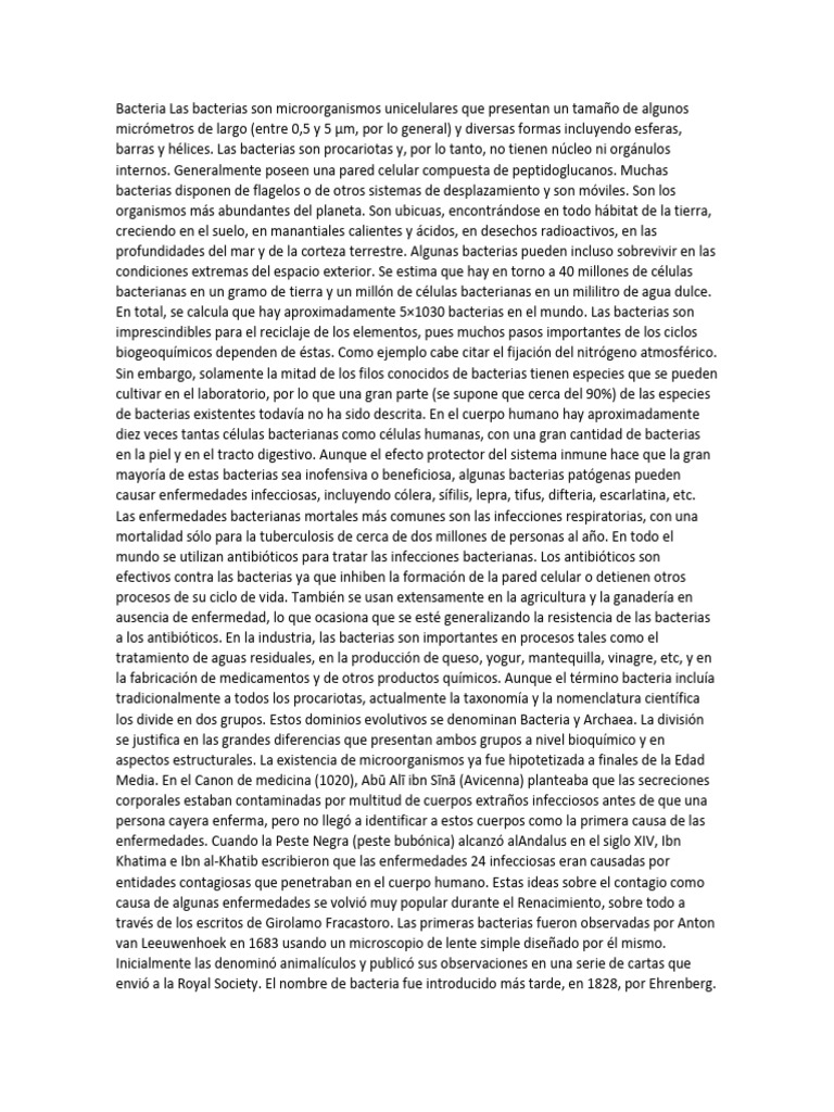 Origen y evolución de las bacterias | PDF | Las bacterias | Microbiología