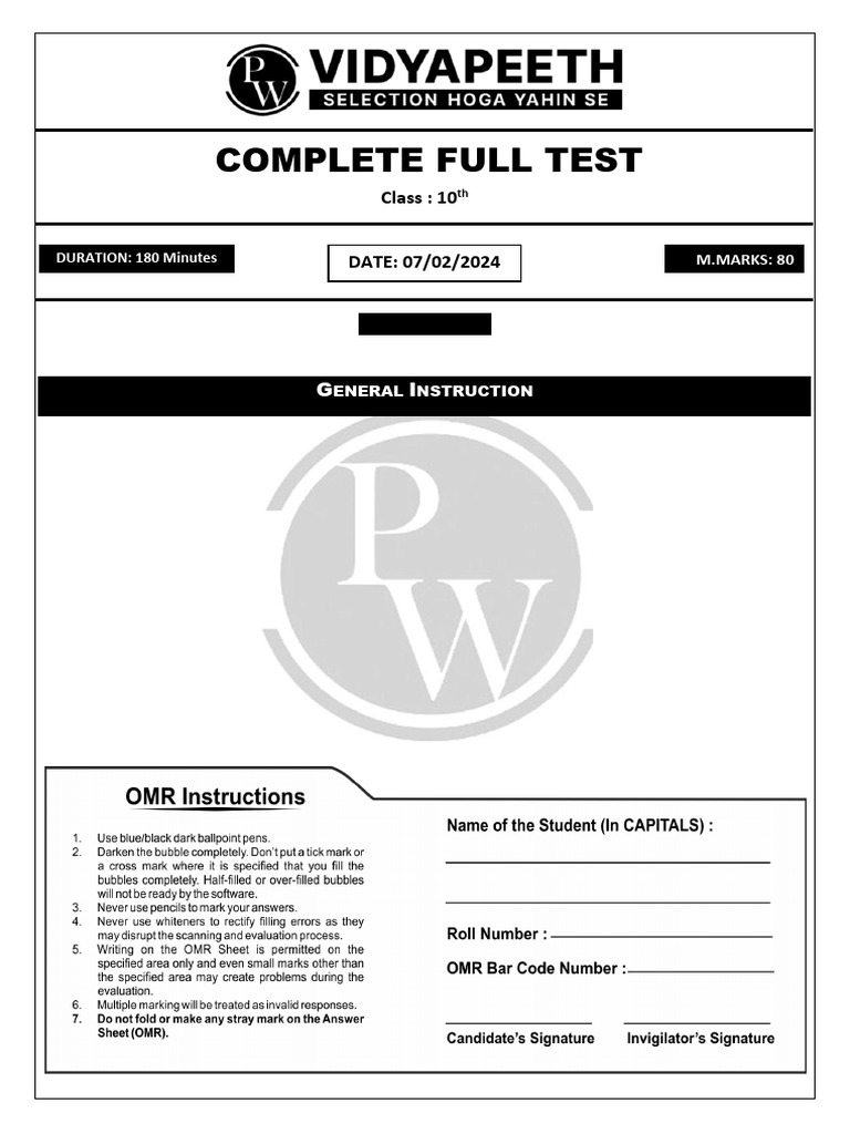 Class 10 Complete Science Test Paper | PDF | Hydrocarbons | Sex