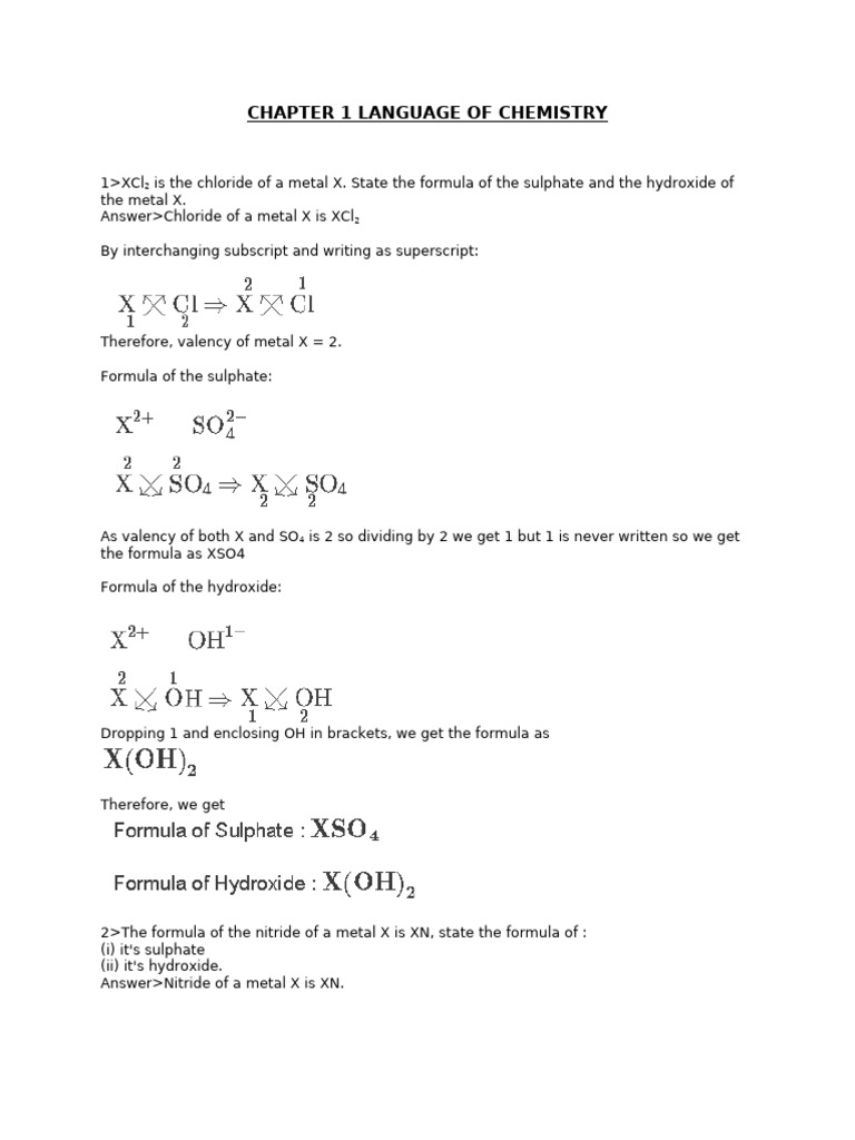Valency and Hydroxide Formulas in Chemistry | PDF | Valence (Chemistry ...