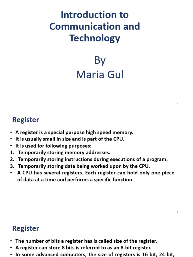 Understanding CPU Registers and Cache Memory | PDF | Cpu Cache ...
