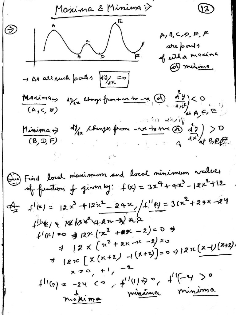 Diff Lec5 Maxima Minima-Min | PDF