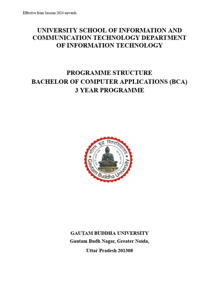 BCA Programme Structure 2024 | PDF | World Wide Web | Internet & Web