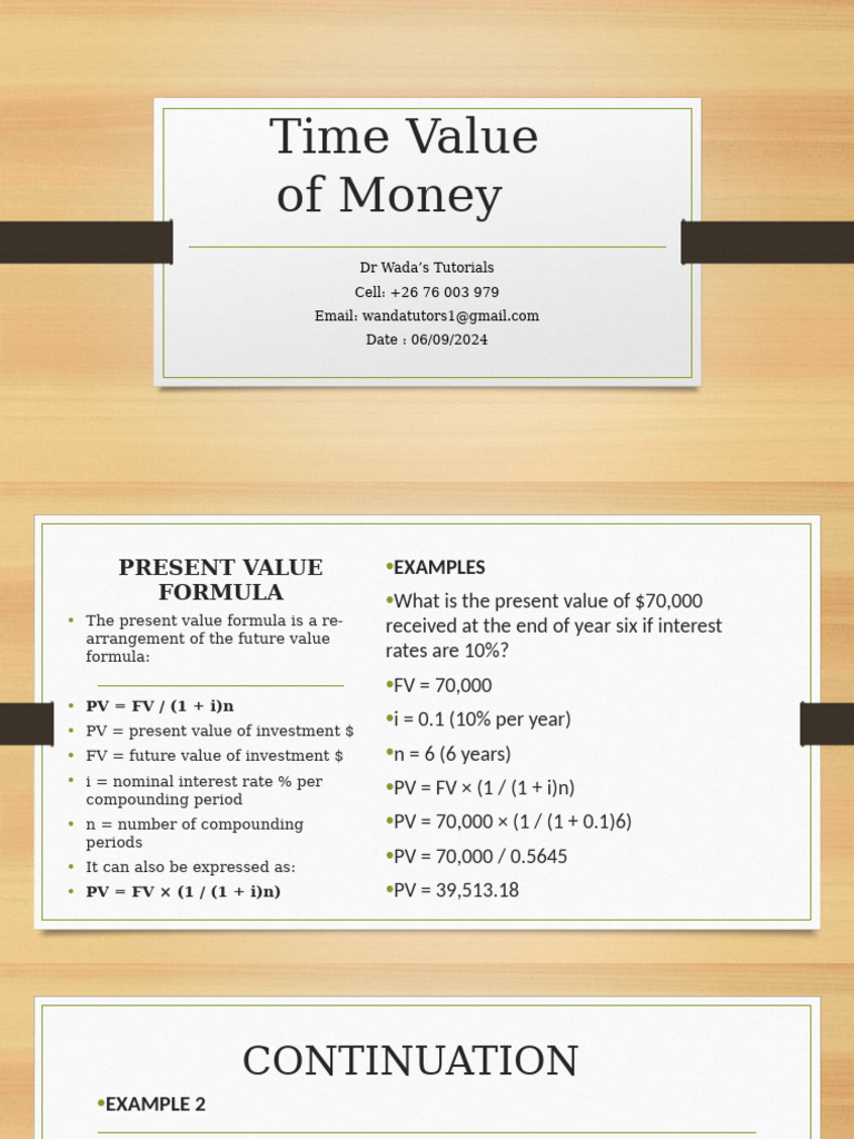 Time Value of Money | PDF | Present Value | Time Value Of Money