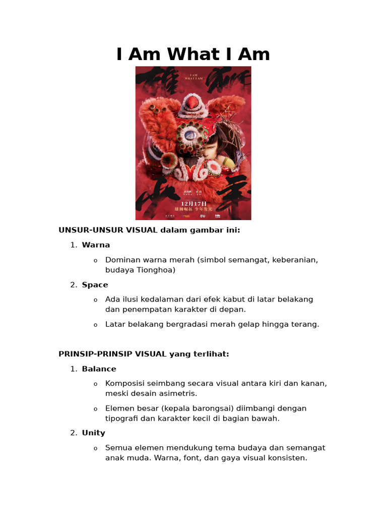 Unsur Visual dan Prinsip Desain I Am What I Am | PDF