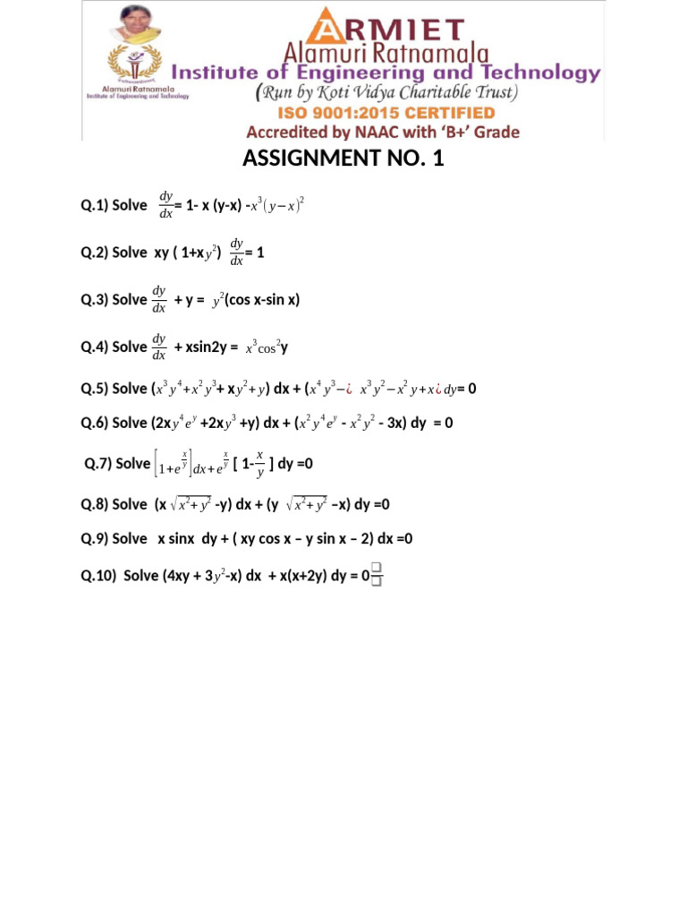 Sem 2 2023-24 Assignment No.1 | PDF