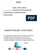 Index: - Magnetocaloric Effect (Mce) - Working of Magnetic Refrigeration - Advantages & Disadvantages - Conclusion