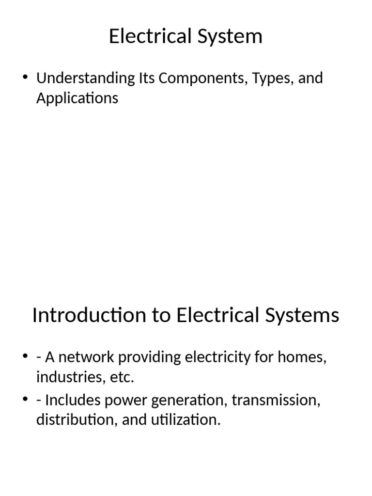 Electrical System Presentation Text Only | PDF
