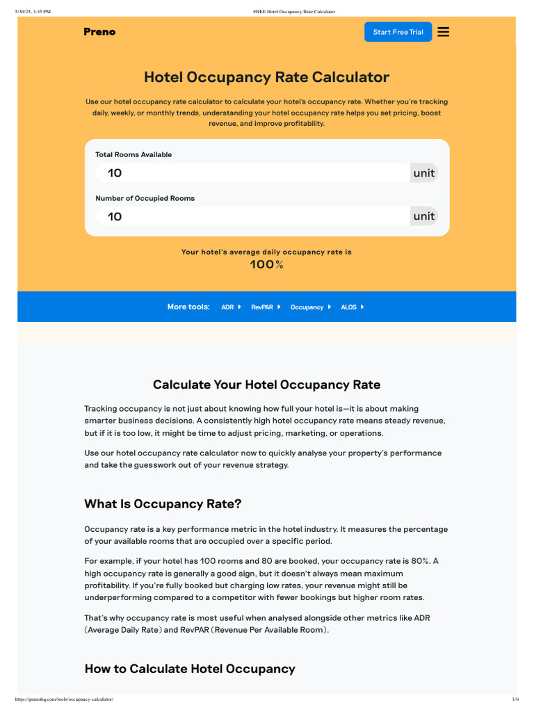Hotel Occupancy Rate Calculation Guide | PDF | Pricing | Demand