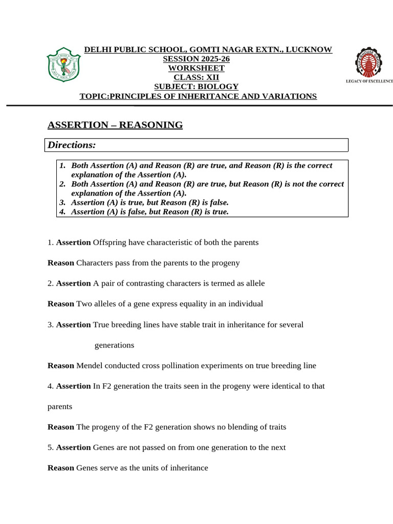 Inheritance and Variation Worksheet | PDF | Gene | Chromosome